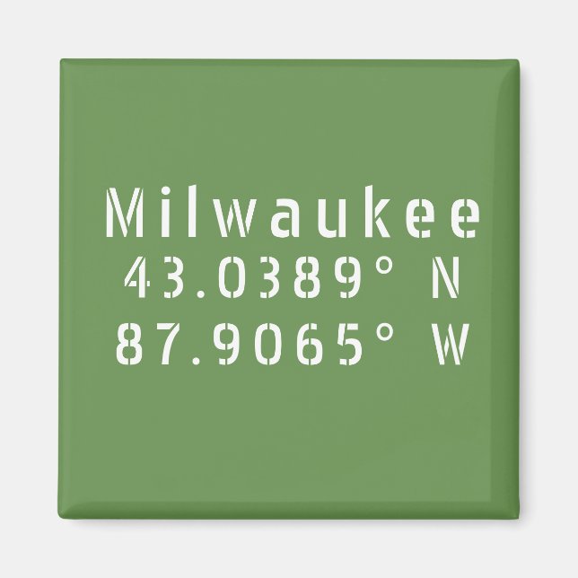 Milwaukee Latitude & Longitude Magnet (Vorne)