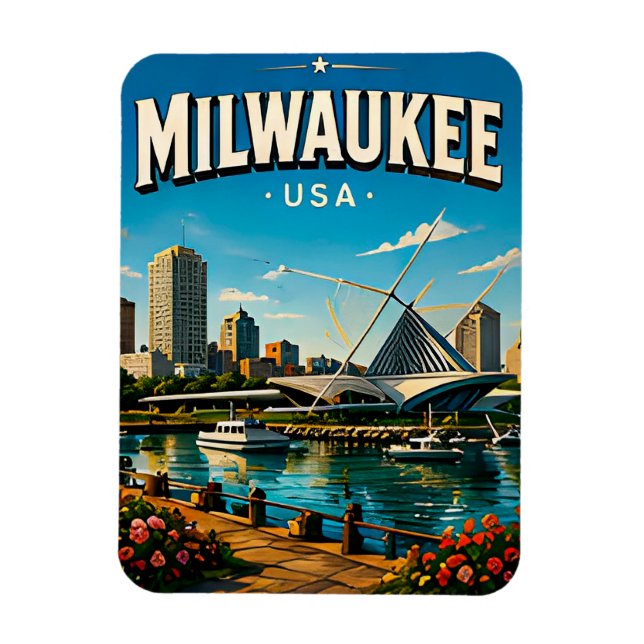 Milwaukee Museum Lakefront Magnet (Vertikal)