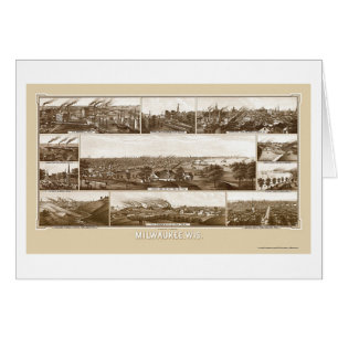 Milwaukee, panoramische Karte WI - 1882