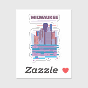 Milwaukee Reiseplakat Aufkleber