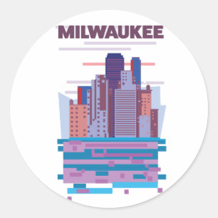 Milwaukee Reiseplakat Runder Aufkleber