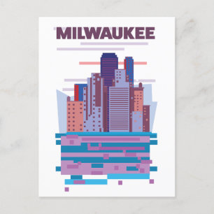 Milwaukee Reiseposter Ankündigungspostkarte