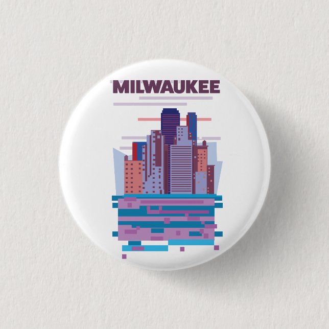 Milwaukee Reiseposter Button (Vorderseite)