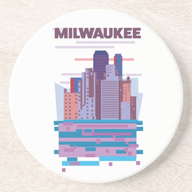 Milwaukee Reiseposter Getränkeuntersetzer (Vorne)