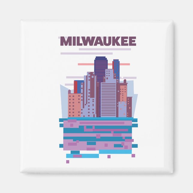 Milwaukee Reiseposter Magnet (Vorne)