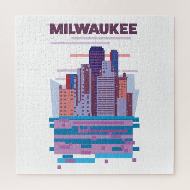 Milwaukee Reiseposter Puzzle (Vertikal)