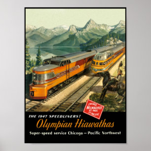 Milwaukee Road, Bahnreisebuch. Poster