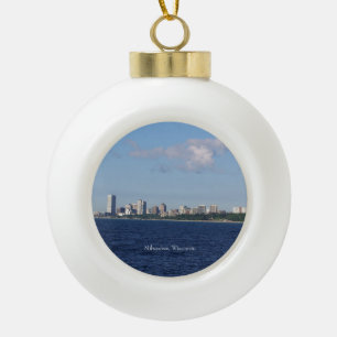 Milwaukee Skyline Ball oder Schneeflocke Keramik Kugel-Ornament