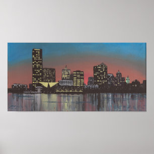 Milwaukee-Skyline-Malerei-Druck Poster