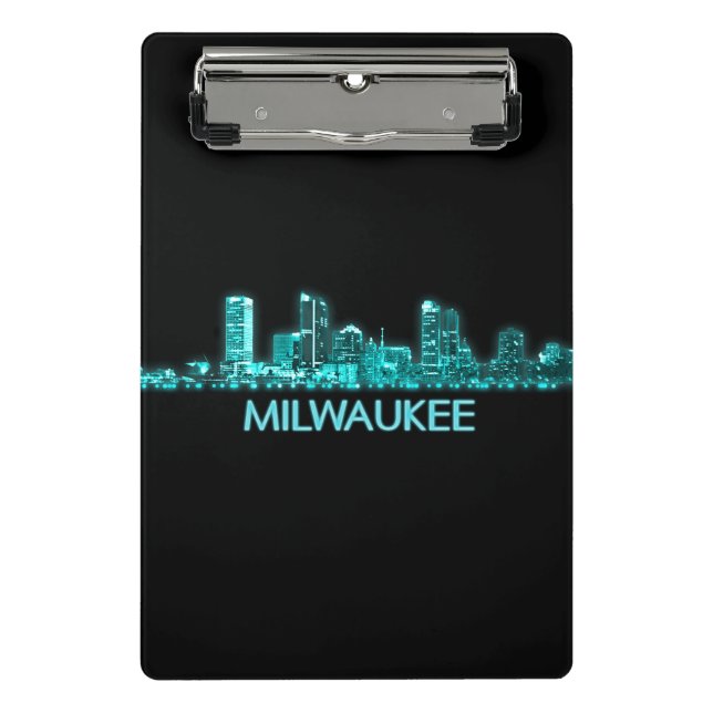 Milwaukee-Skyline Mini Klemmbrett (Vorderseite)