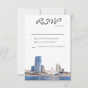 Milwaukee Skyline Response Card RSVP Karte