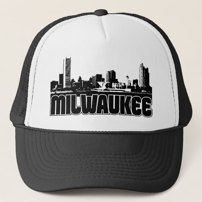 Milwaukee-Skyline Truckerkappe (Vorderseite)