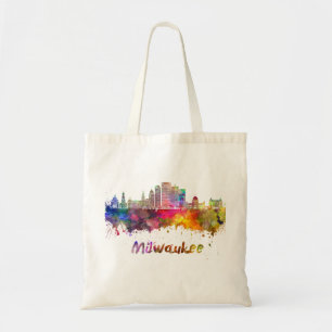 Milwaukee V2 skyline im Watercolor Tragetasche