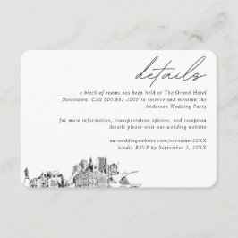 Milwaukee Wedding Hotel Zimmerblockdetails Begleitkarte