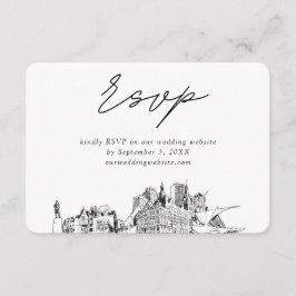 Milwaukee Wedding Minimalistisch Sketch UAWG Begleitkarte