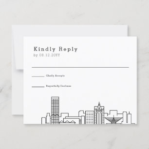 Milwaukee Wedding Stilisierte Skyline-UAWG RSVP Karte