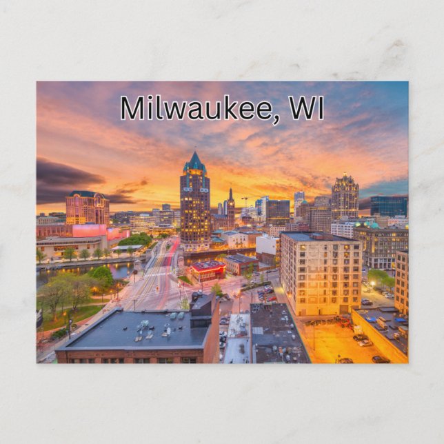 Milwaukee WI Postcard Travel Postkarte (Vorderseite)
