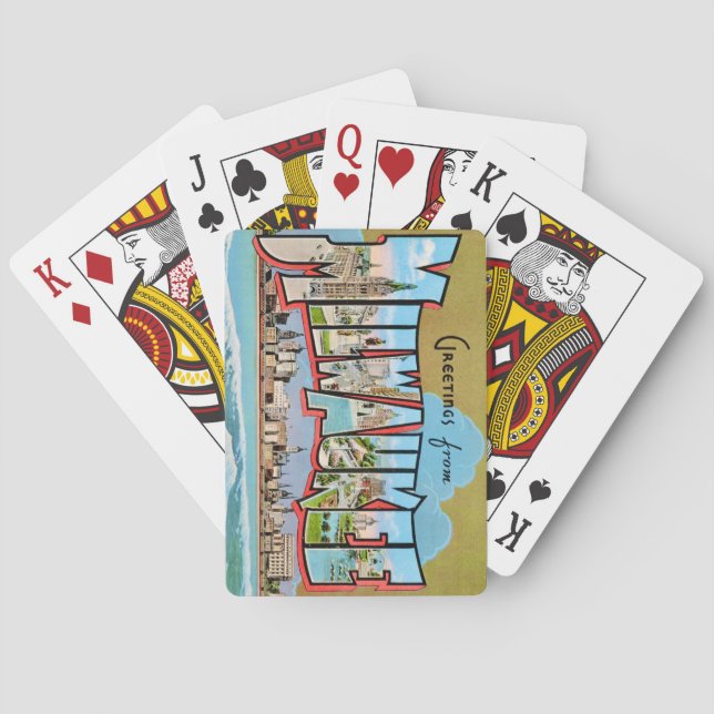 Milwaukee WI Postkarte Spielkarten (Rückseite)