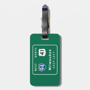 Milwaukee, WI-Verkehrsschild Gepäckanhänger