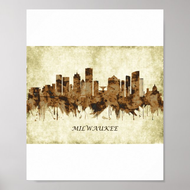 Milwaukee Wisconsin Cityscape Poster (Vorne)