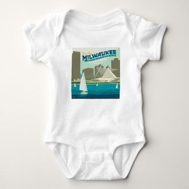 Milwaukee Wisconsin Harbour | Stadt Brew Baby Strampler (Vorderseite)