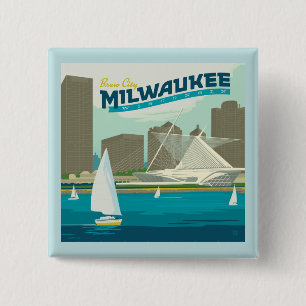 Milwaukee Wisconsin Harbour   Stadt Brew Button