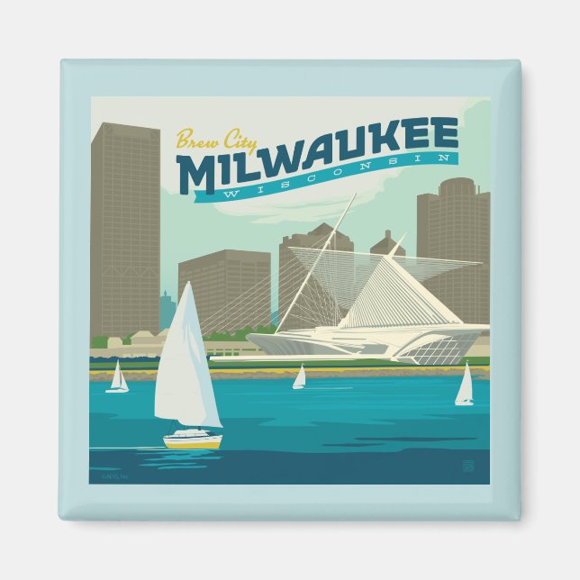 Milwaukee Wisconsin Harbour | Stadt Brew Magnet (Vorne)