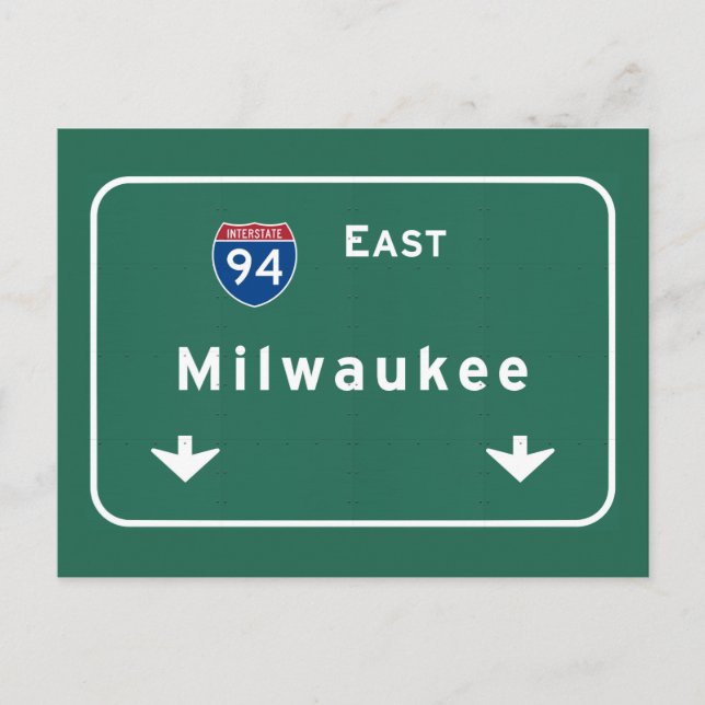 Milwaukee Wisconsin im Freeway-Autobahnkreuz Postkarte (Vorderseite)
