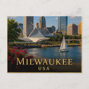 Milwaukee Wisconsin Lake Michigan Brauerei Postkarte