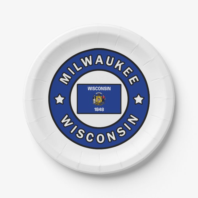 Milwaukee Wisconsin Pappteller (Vorderseite)