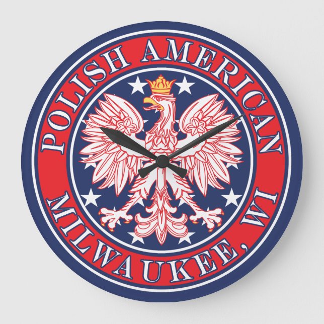 Milwaukee Wisconsin Polnisch Große Wanduhr (Vorderseite)