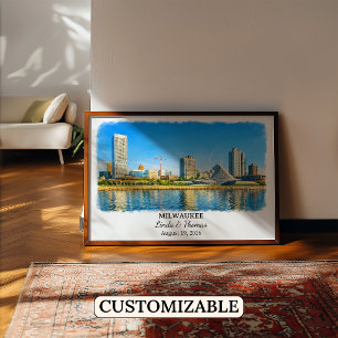 Milwaukee Wisconsin Poster, Aquarell, Maßgeschneid Poster