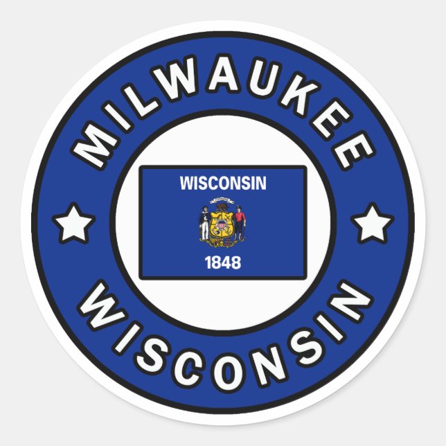Milwaukee Wisconsin Runder Aufkleber (Vorderseite)