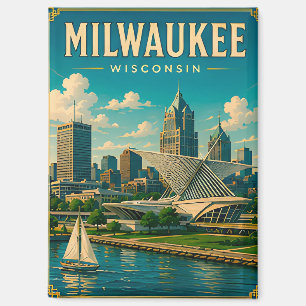 ⛵ Milwaukee Wisconsin Seeblick Skyline Magnet