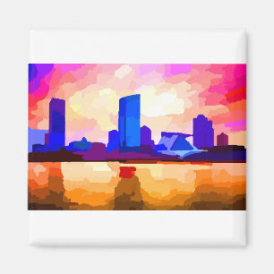 Milwaukee Wisconsin Skyline bei Sunset Magnet