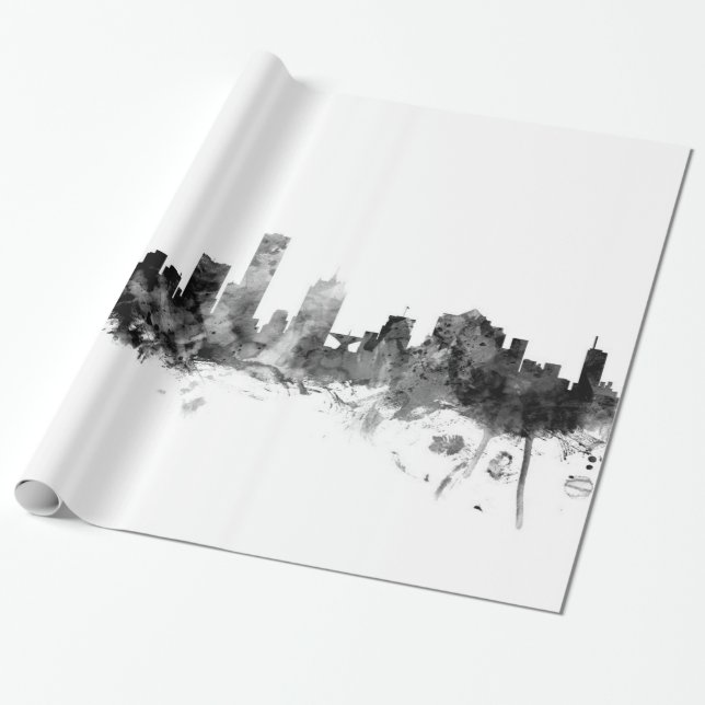 Milwaukee Wisconsin Skyline Geschenkpapier (Ungerollt)
