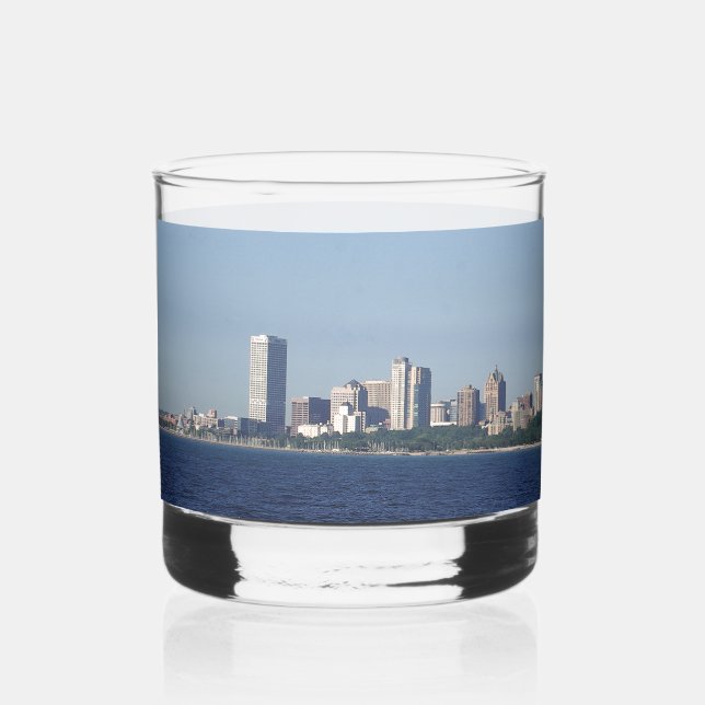 Milwaukee, Wisconsin-Skyline-Glas Whiskyglas (Vorderseite)