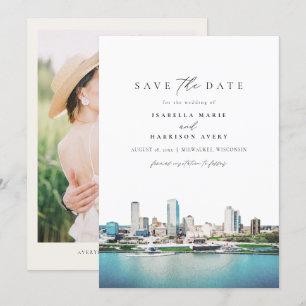 MILWAUKEE Wisconsin Skyline Wedding Save the Date Einladung