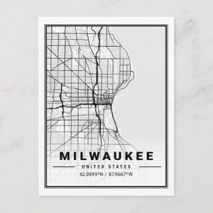 Milwaukee Wisconsin USA Travel City Map Postkarte