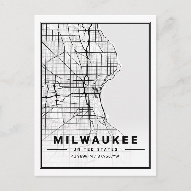 Milwaukee Wisconsin USA Travel City Map Postkarte (Vorderseite)