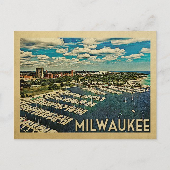 Milwaukee Wisconsin Vintage Travel Postkarte (Vorderseite)