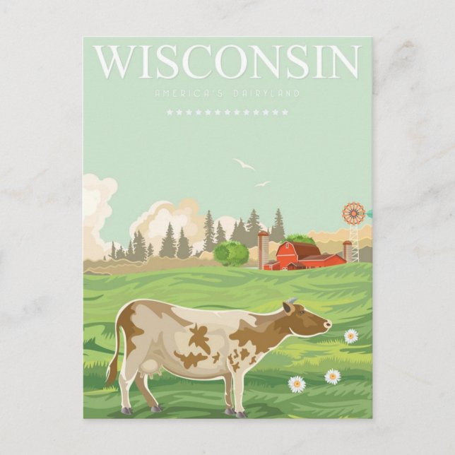 Milwaukee Wisconsin Vintage Travel usa Postkarte (Vorderseite)