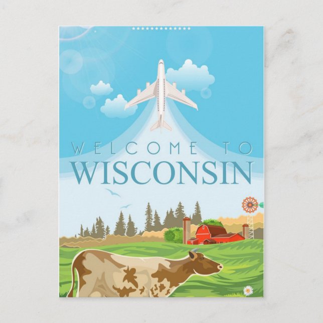 Milwaukee Wisconsin Vintage Travel usa Postkarte (Vorderseite)