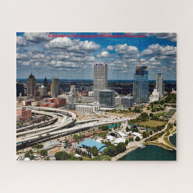 Milwaukee Wisconsin - Weihnachtsgrüße Puzzle (Horizontal)