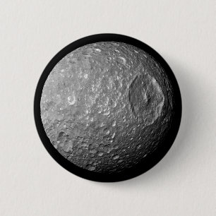 Mimas der Mond von Saturn von Cassini Raumfahrzeug Button