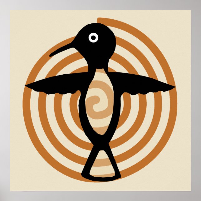 Mimbres Bird Art Poster (Vorne)