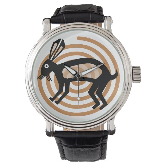 Mimbres Rabbit Art Watch Armbanduhr (Vorderseite)