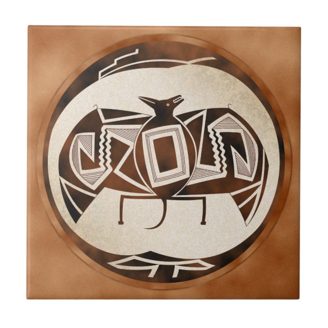 Mimbres Schläger-Rabe Fliese (Vorderseite)