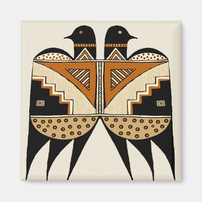 Mimbres Twin Birds Magnet (Vorne)