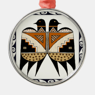 Mimbres Twin Birds Ornament Aus Metall